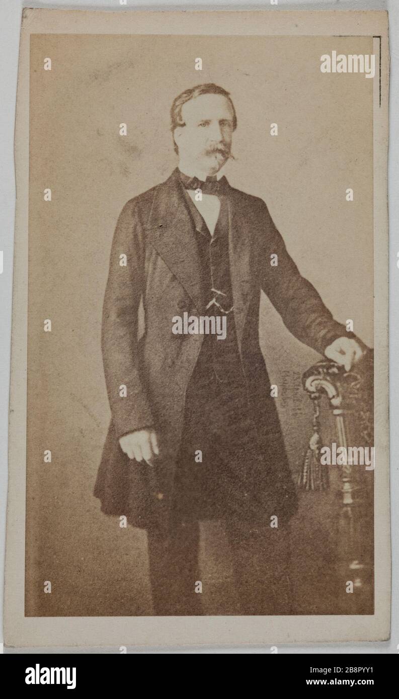 Porträt von Eugene Henri d'Orléans, Herzog von Aumale (1822-1897), (Gouverneur General von Algerien, Abgeordneter) William & Cie. Portrait d'Henri Eugène d'Orléans, duc d'Aumale (1822-1897), (Général gouverneur d'Algérie, député). Carte de visite (recto). Tirage sur Papier Albuminé. 1864. Paris, musée Carnavalet. Stockfoto