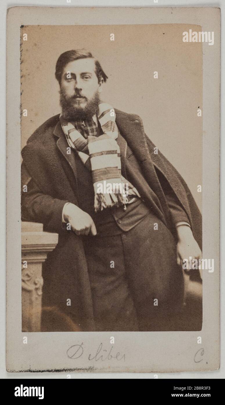 Porträt von Leo Delibes (Komponist) Portrait de Léo Delibes, Compositeur. Photographie de Moriss (madame). Carte de visite (recto). Tirage sur Papier Albuminé. 1870-1890. Paris, musée Carnavalet. Stockfoto