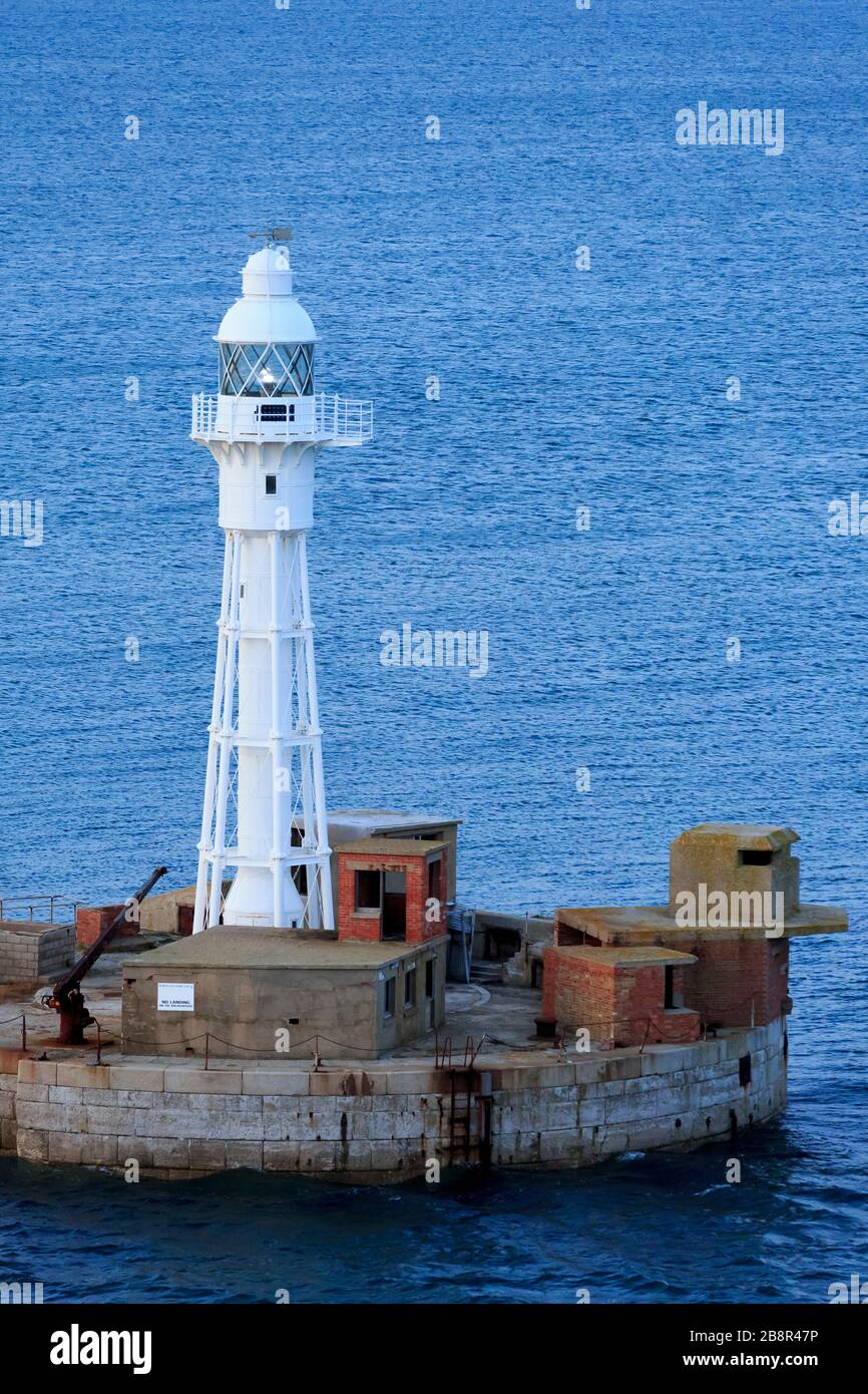 Breakwater Lighthouse, Portland Harbor, Weymouth, Dorset, England, Großbritannien Stockfoto