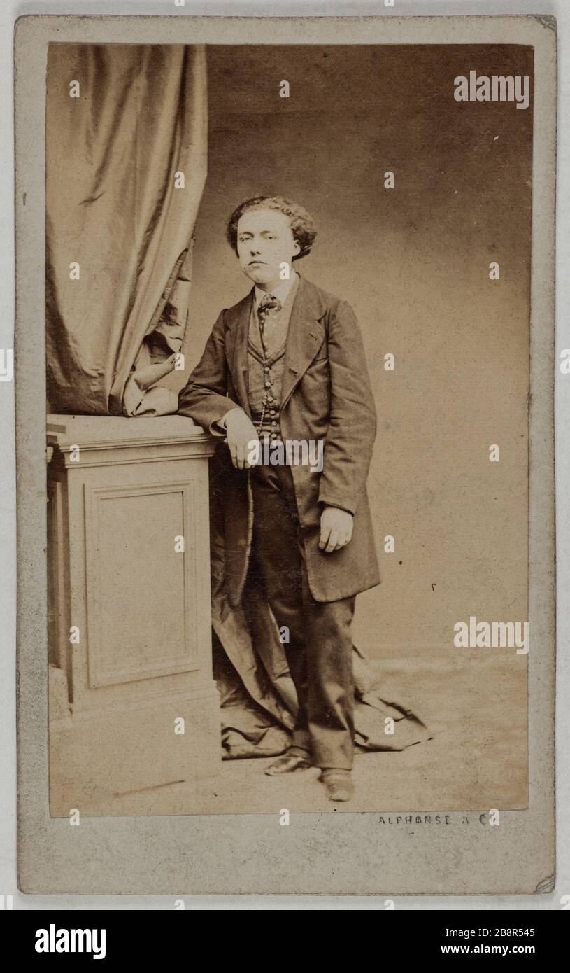 Porträt von Louis Diemer, (1843-1919), (Pianist, Komponist) Porträt de Louis Diemer (1843-1919), Pianiste, Compositeur. Photographie de Alphonse & Cie. Carte de visite (recto). Tirage sur Papier Albuminé. 1870-1890. Paris, musée Carnavalet. Stockfoto