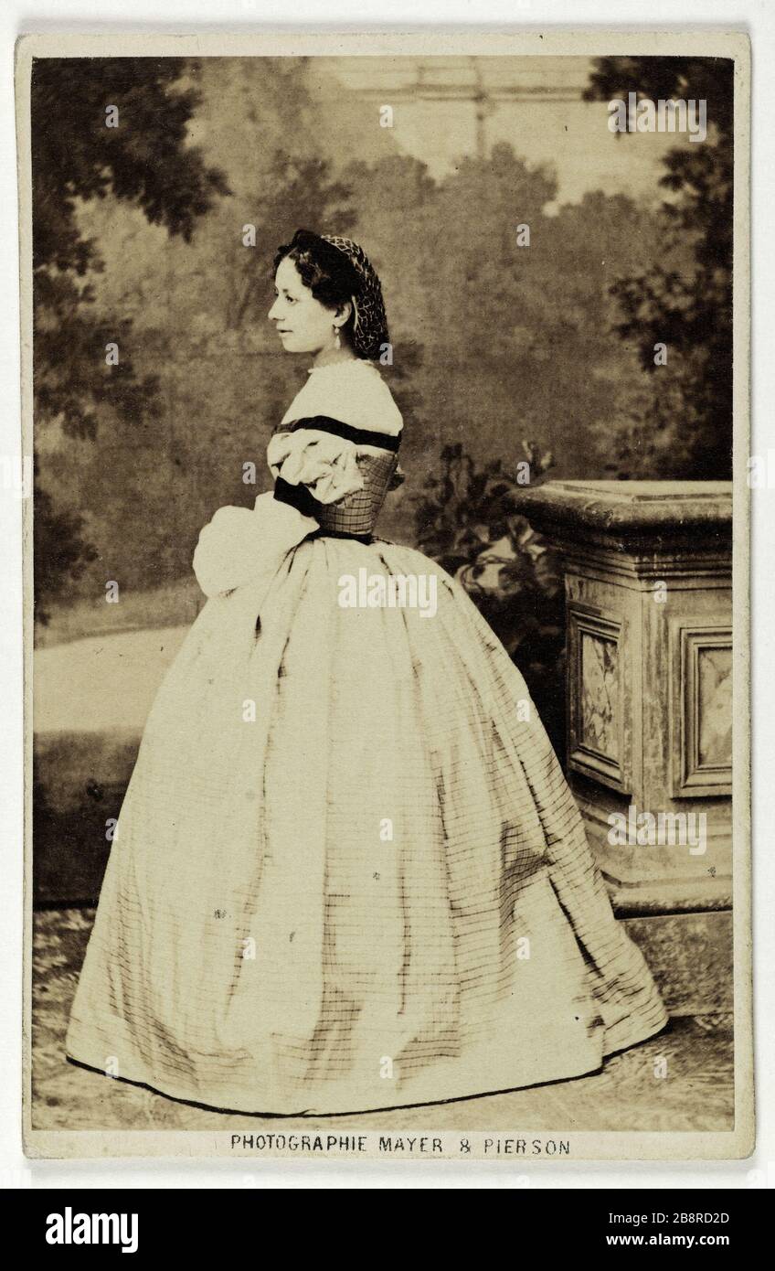 Porträt von Mary Lambert (-1868), (Schauspielerin) Portrait de Marie Lambert (geborene en.), actrice. Carte de visite. Entre 1860 et 1890. Mayer frères & Pierson. Paris, musée Carnavalet. Stockfoto