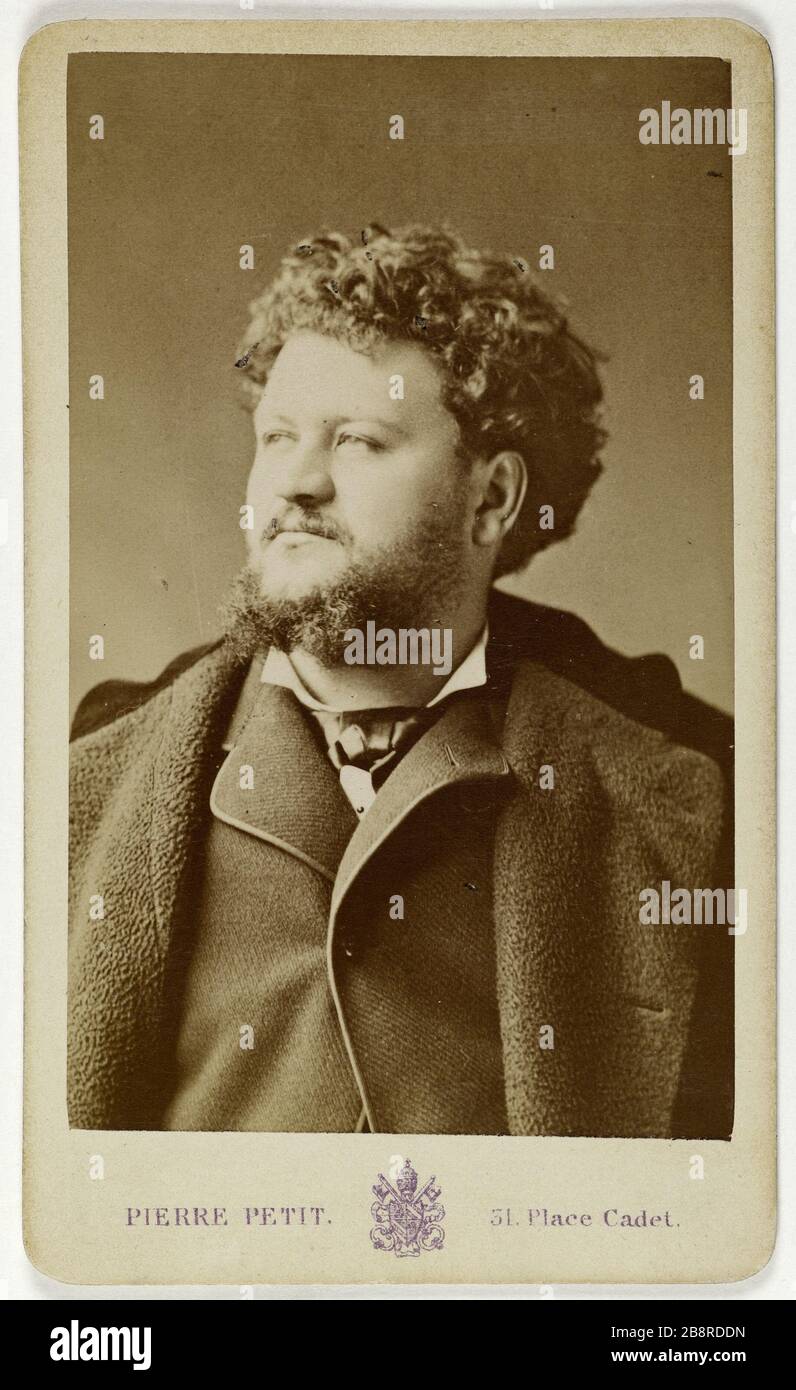 Porträt von Jean Lassalle Louis (1847-1909), (Opernsänger) Portrait de Lassalle Jean Louis, (1847-1909), Chanteur lyrique. Carte de visite. Entre 1860 et 1890. Photographie de Pierre Petit (1831-1909). Paris, musée Carnavalet. Stockfoto