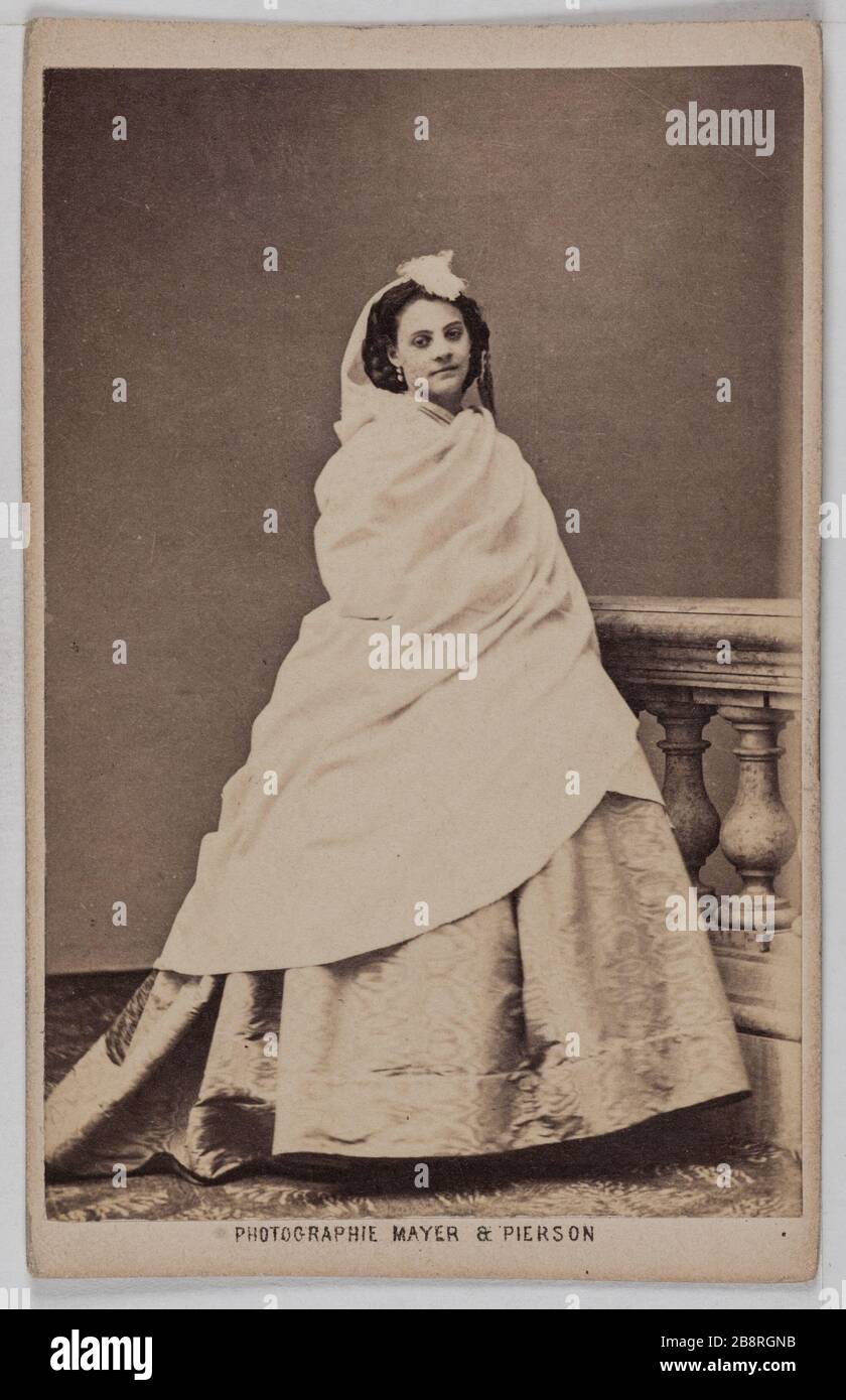 Porträt von Maria (Schauspielerin) Porträt de Maria, actrice. Carte de visite (recto). Photographie de Mayer Frères et Pierson. Tirage sur Papier Albuminé. 1860-1890. Paris, musée Carnavalet. Stockfoto