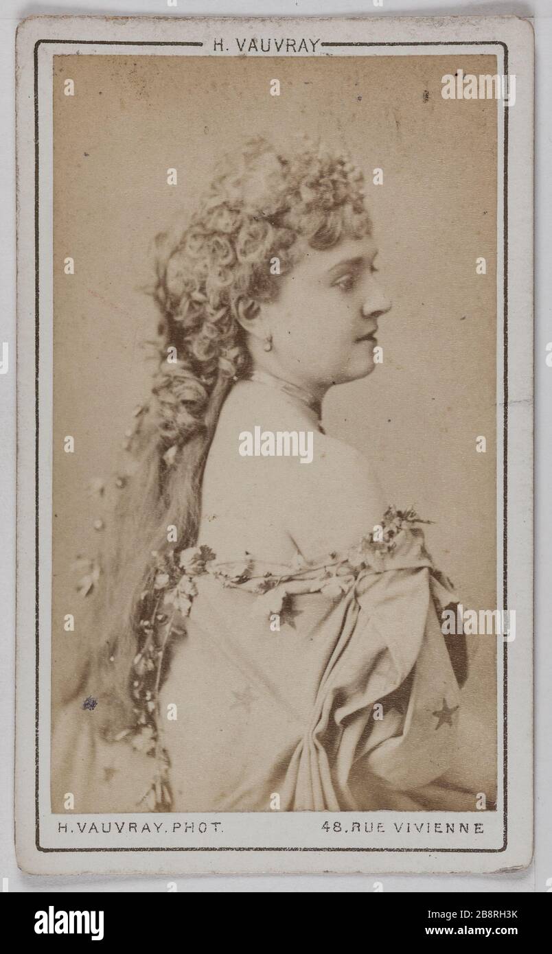 Porträt von Marie Rose (Schauspielerin) Portrait de Rose Marie, actrice. Carte de visite (recto). Photographie d'Hippolte Vauvray. Tirage sur Papier Albuminé. 1860-1890. Paris, musée Carnavalet. Stockfoto