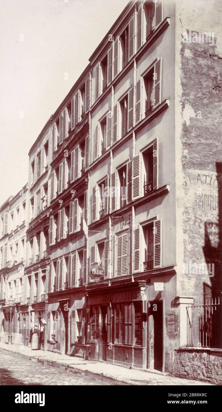 26-28-30 RUE LAMBERT Immeuble, 26, 28 und 30, Rue Lambert (de la rue Custine). Paris (XVIIIème arr.), vers. Union Photographique Française. Paris, musée Carnavalet. Stockfoto