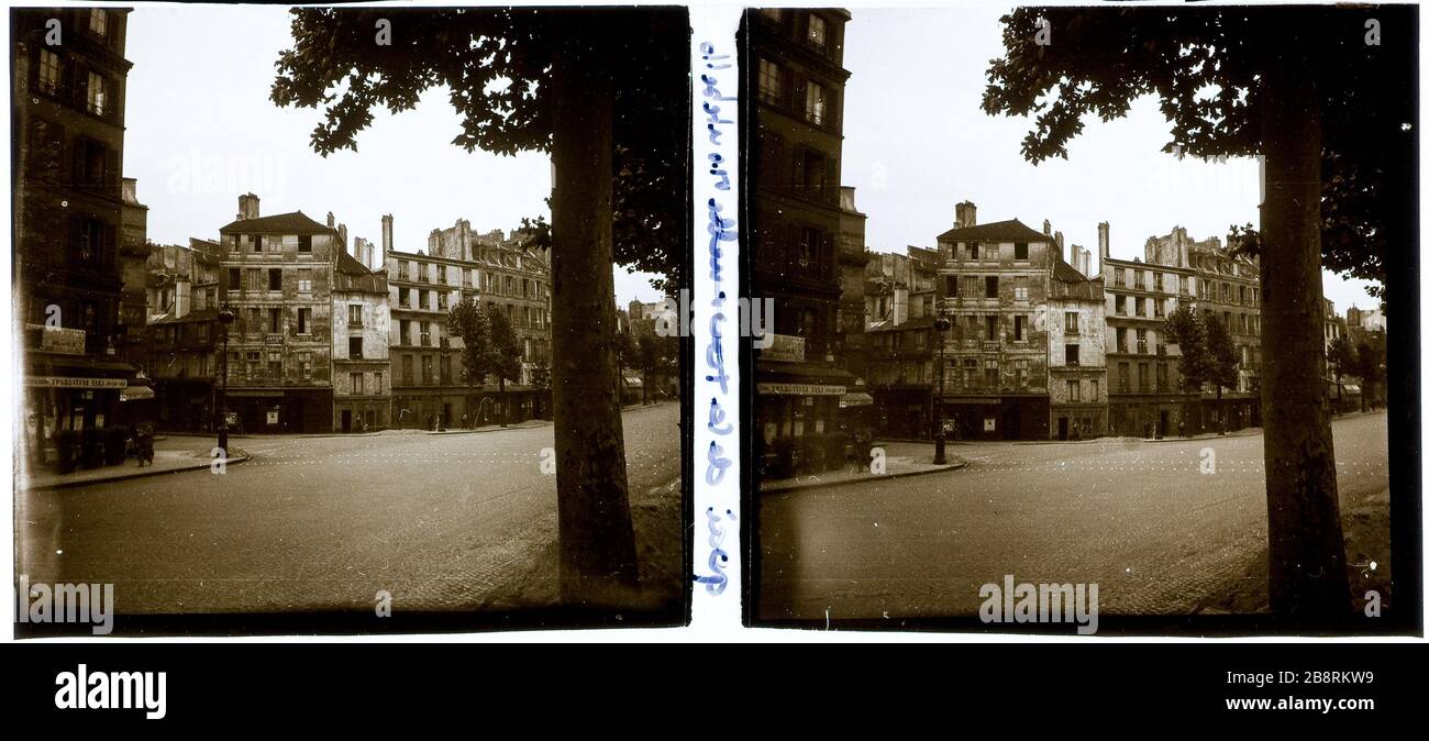 DOCK MONTEBELLO, 5. BEZIRK Quai de Montebello, 5 ème Bezirk. 1926-1936. Photographie anonyme. Paris, musée Carnavalet. Stockfoto