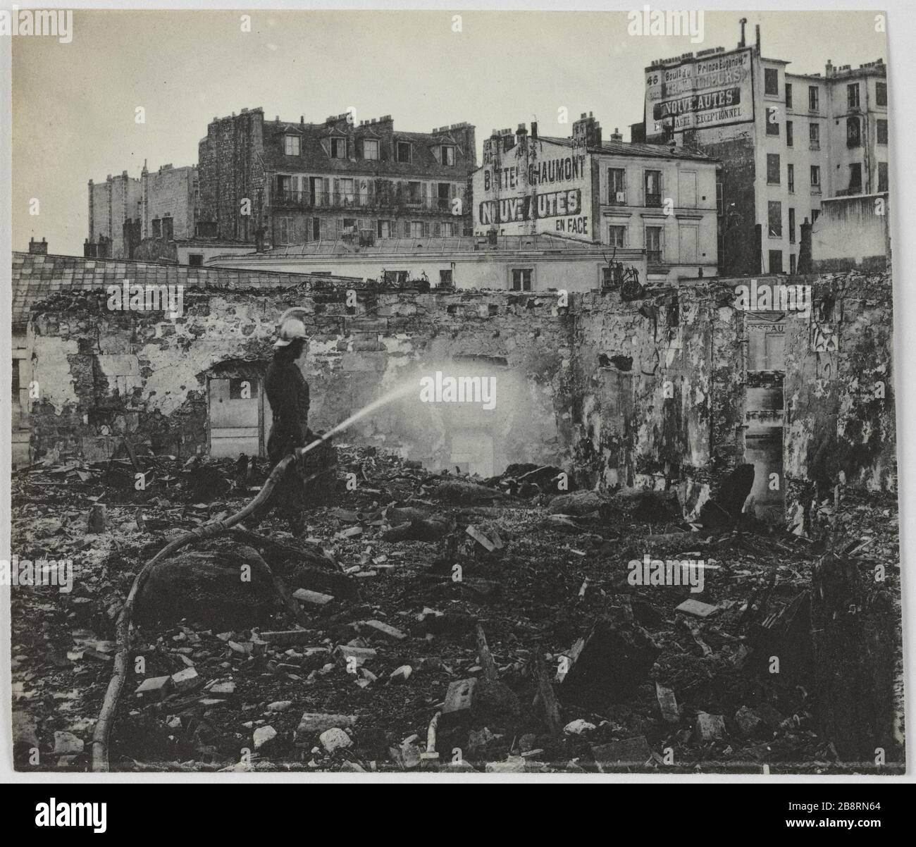 Docks de la Villette. Docks de la Villette, 19. Bezirk, Paris. La Commune de Paris. Docks de la Villette. Paris (XIXème arr.). Photographie d'Hippolyte Blancard (1843-1924). Tirage au platine (recto). 1870-1871. Paris, musée Carnavalet. Stockfoto