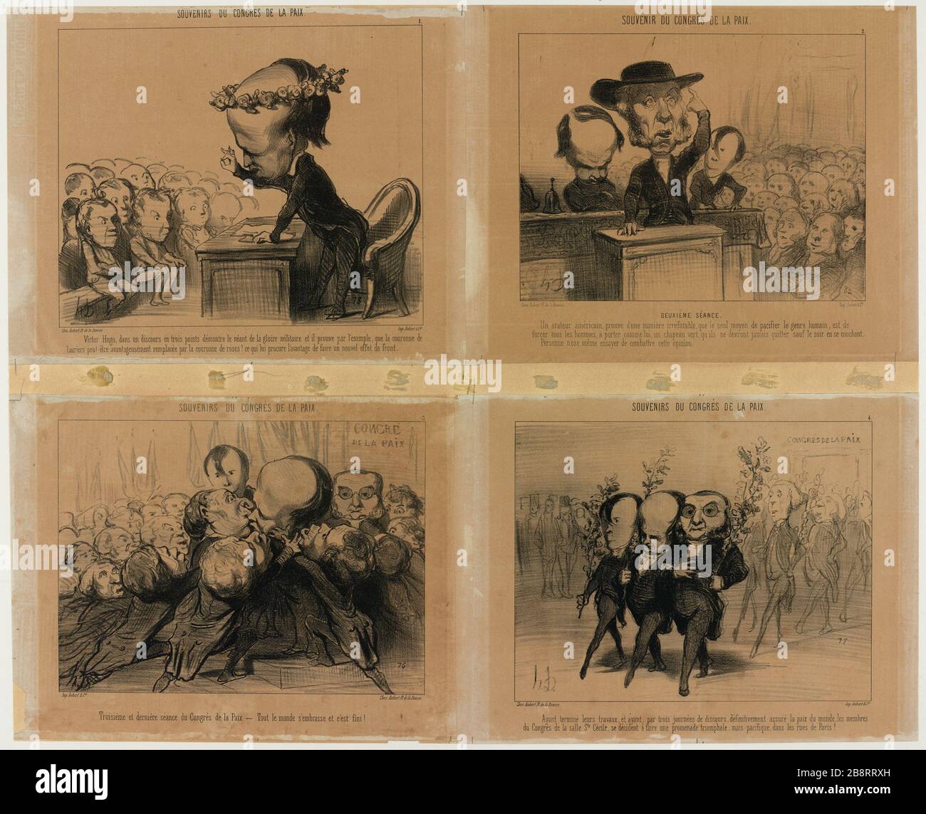 Erinnerungen an Friedenskongresse Stockfoto