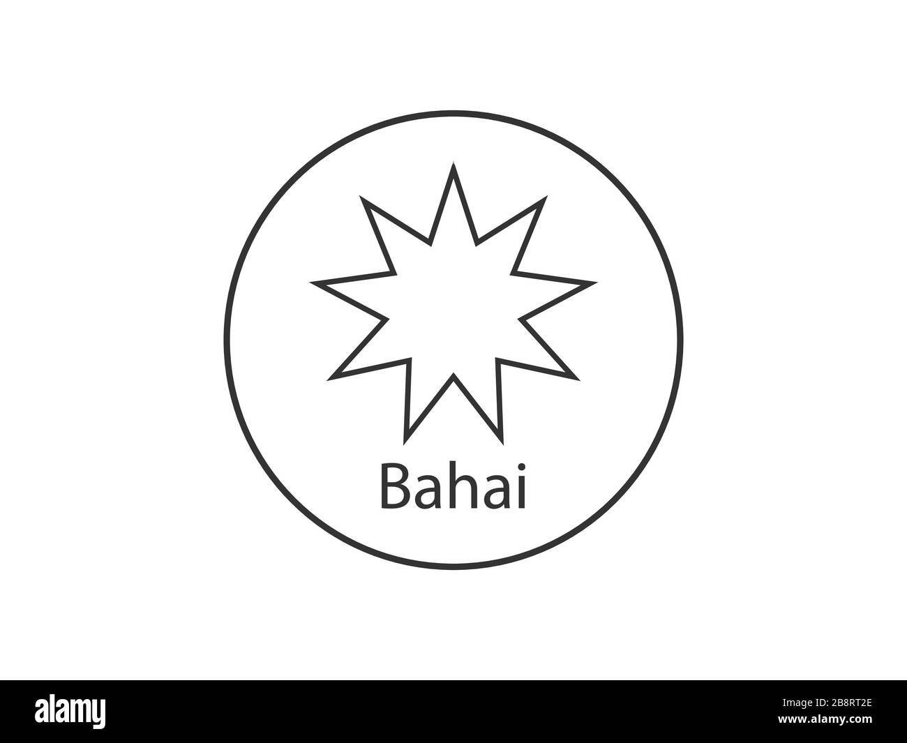 Bahai, religiöse Ikone. Vektorgrafiken, flaches Design. Stock Vektor
