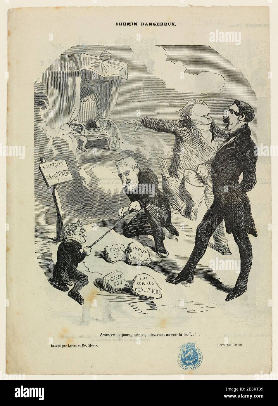 Gefährlicher Weg: Immer vorwärts, Fürst, geht da raus ... Stockfoto