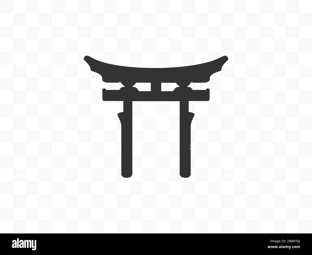 Japanisch, shinto, Torii-Ikone. Vektorgrafiken, flaches Design. Stock Vektor