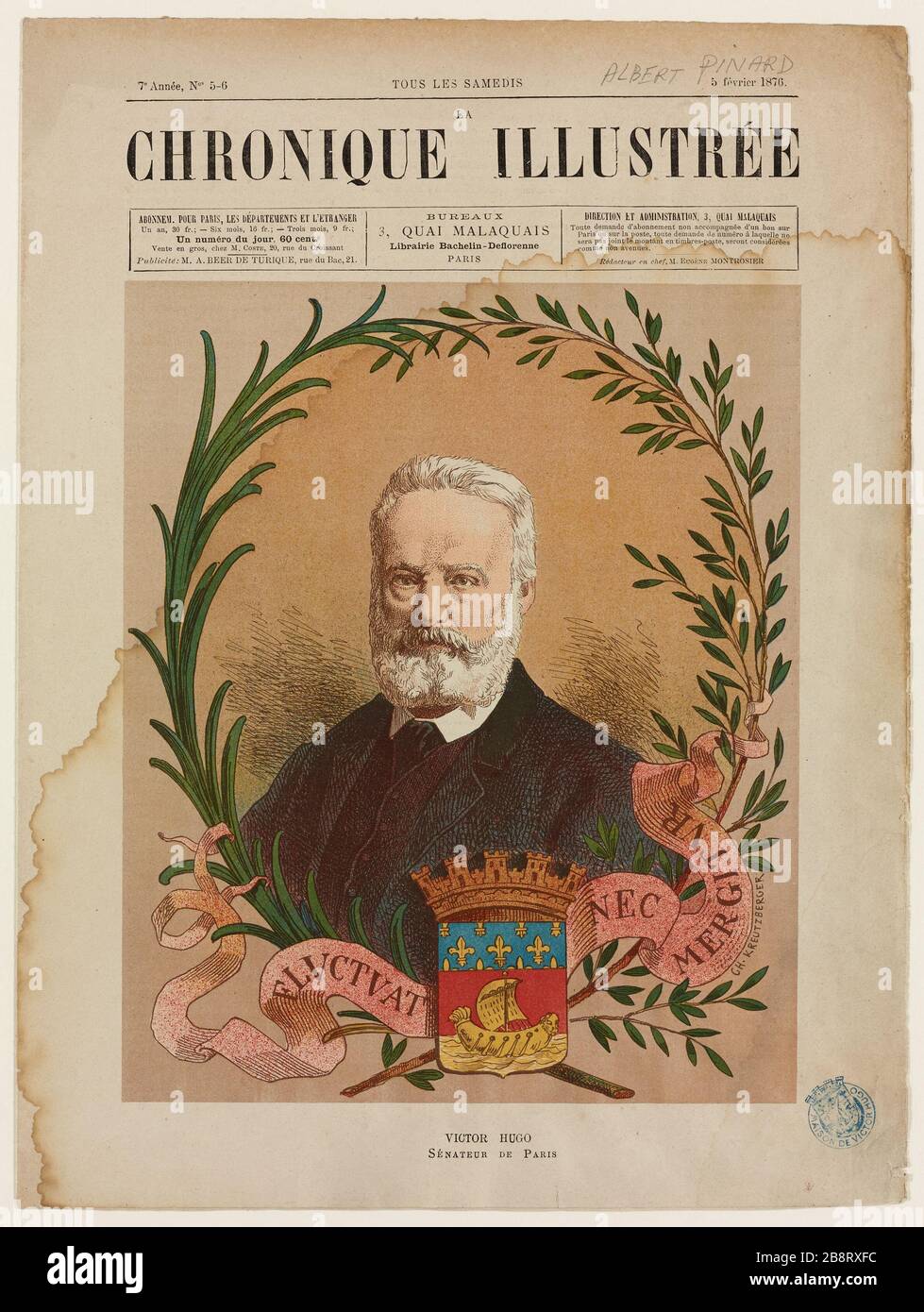 Senator Victor Hugo in Paris Stockfoto