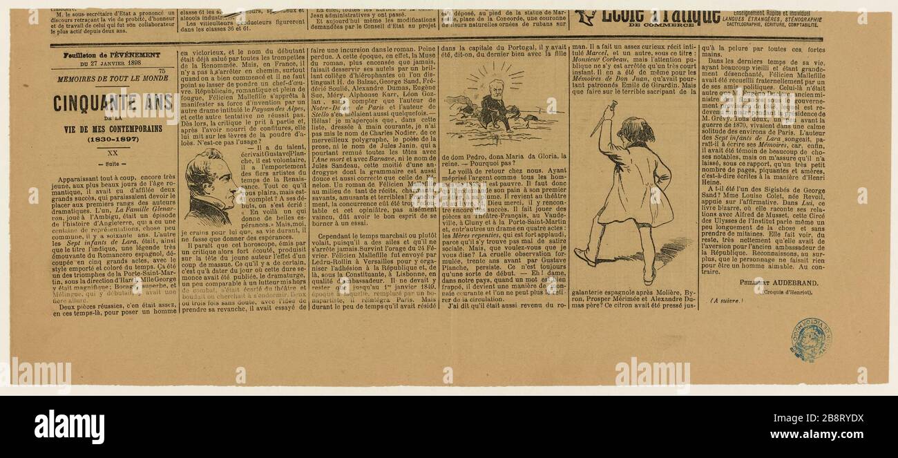 Papier der Veranstaltung vom 27. Januar 1898 Stockfoto