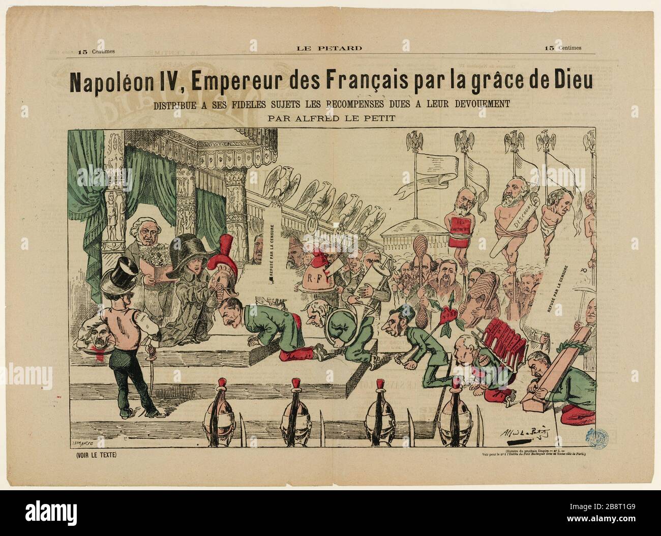 Napoleon IV., Kaiser der Franzosen durch die Gnade Gottes, verteilt auf seine treuen Untertanen die Belohnungen ihrer Hingabe. Stockfoto