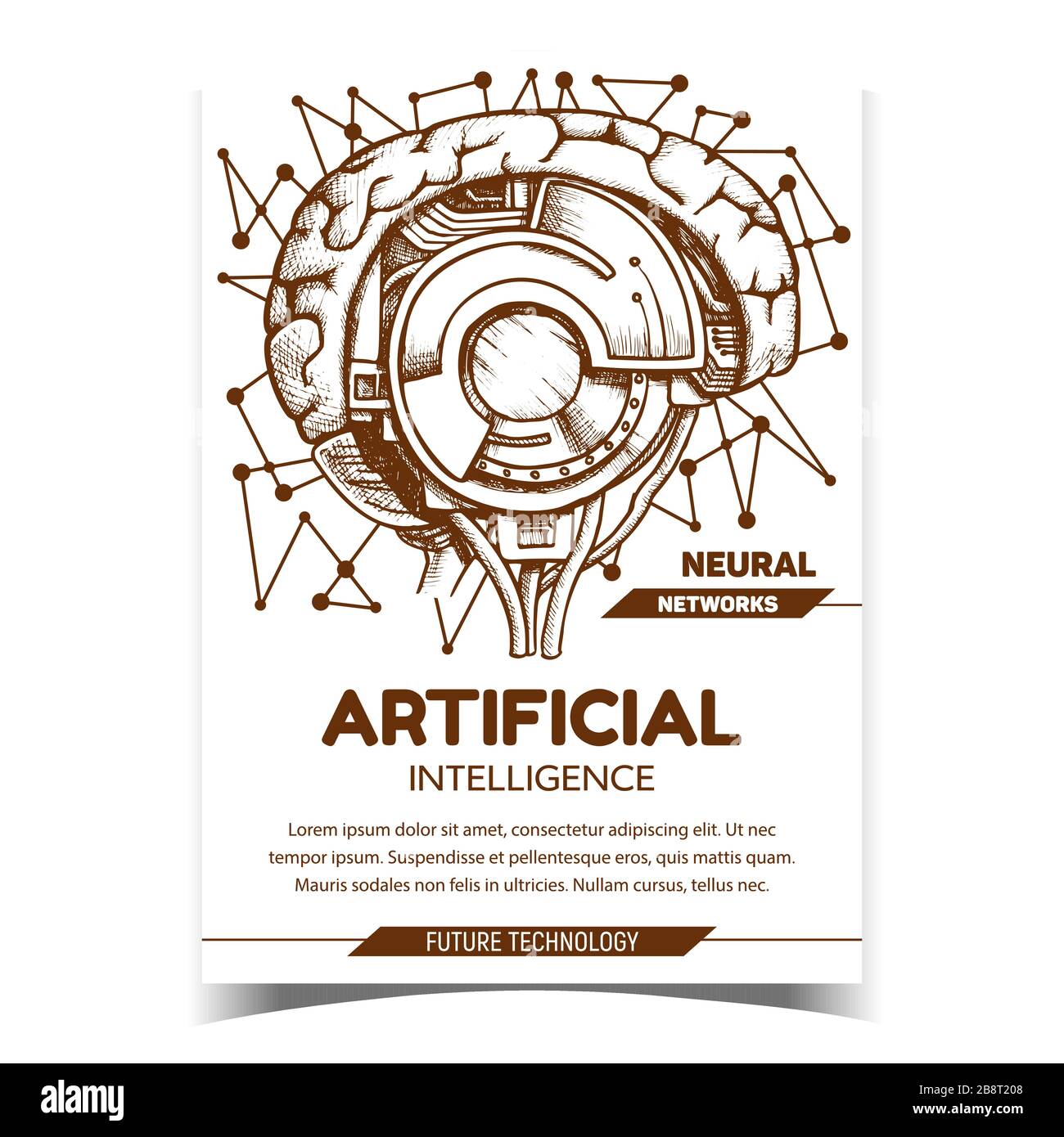 Künstliche Intelligenz Werbebanner Vektor Stock Vektor