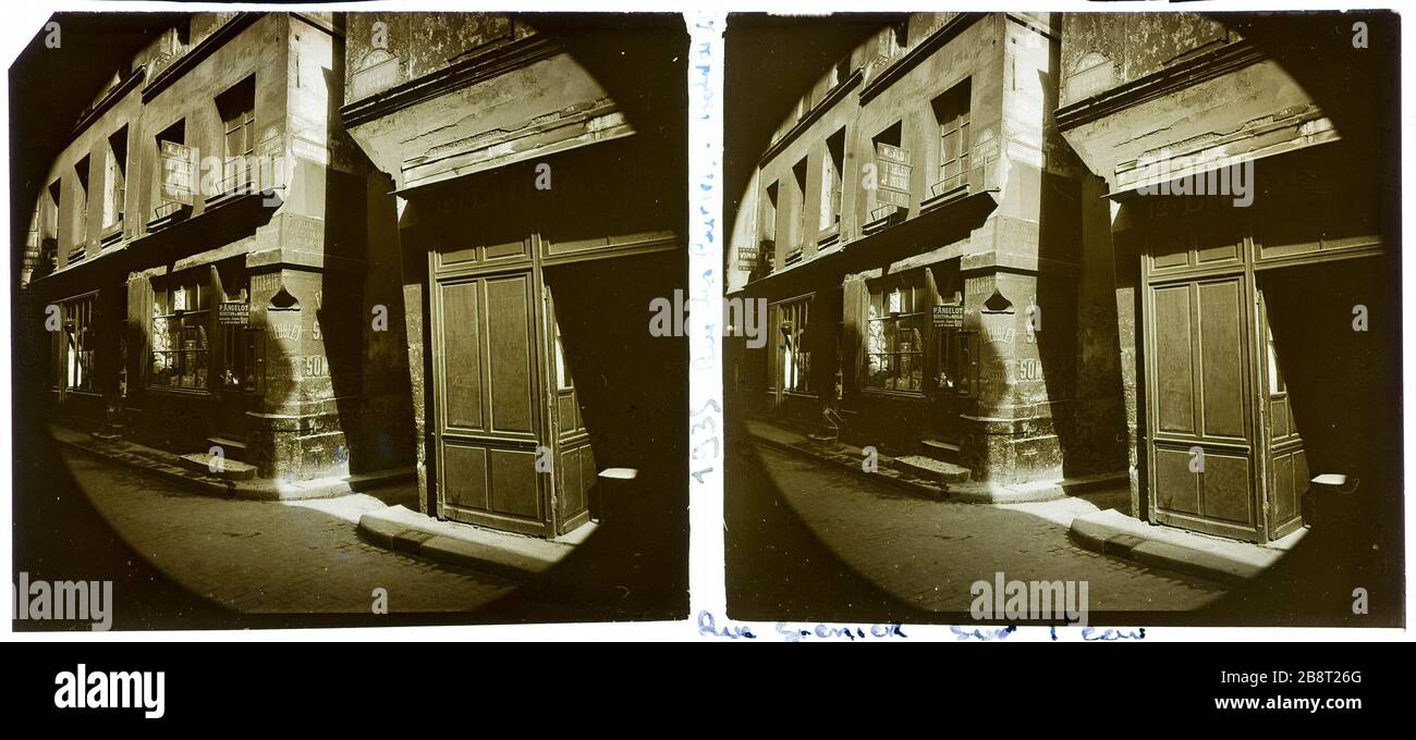STRASSE BAR STRASSE DACHGESCHOSS-SUR-WATER 4. BEZIRK Rue des Barres, Rue du Grenier-sur-l'Eau, 4 ème. 1935. Photographie anonyme. Paris, musée Carnavalet. Stockfoto