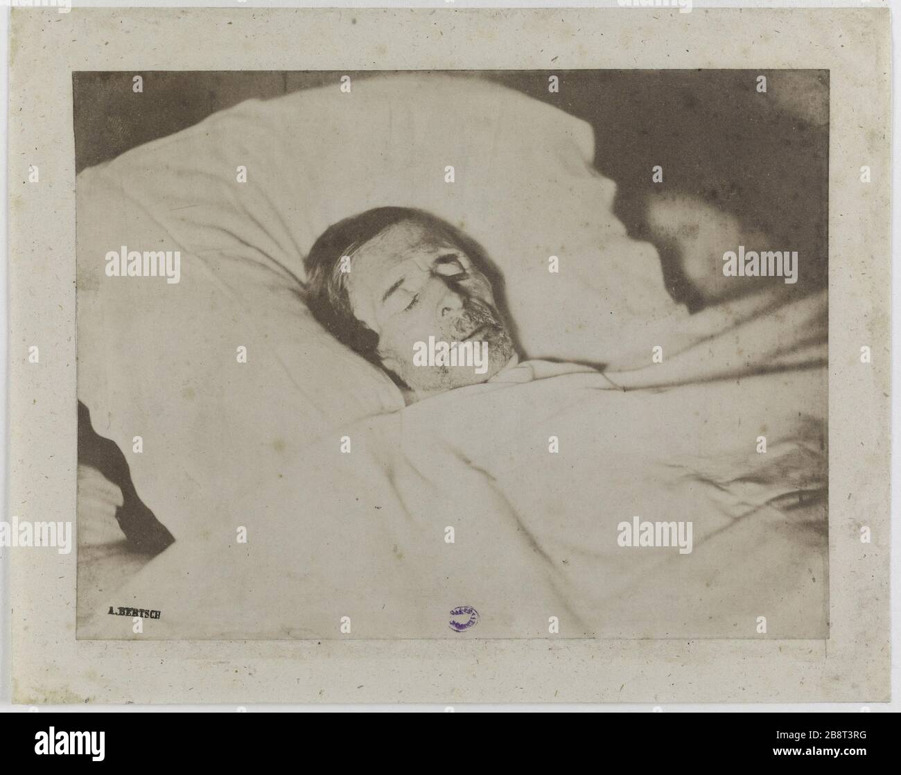 Portrat Des Abbe Felicite Robert De Lamennais 17 1854 Auf Seinem Sterbebett Paris Im Jahr 1854 L Abbe Felicite Robert De Lamennais 17 1854 Sur Son Lit De Mort Paris 1854 Photographie D A Bertsch Tirage