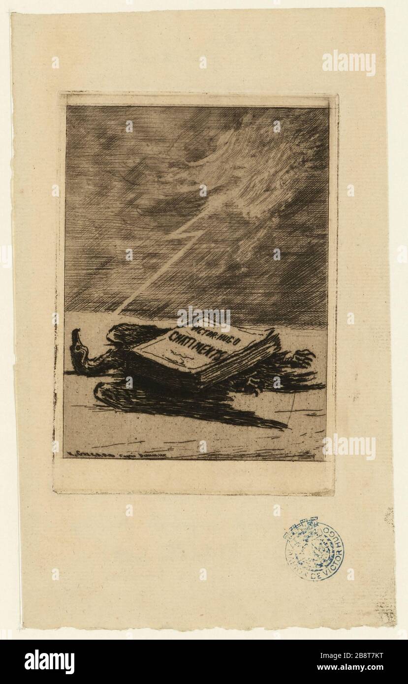 Der Kaiseradler fiel laut Honoré Daumier von der Strafe auf Stockfoto