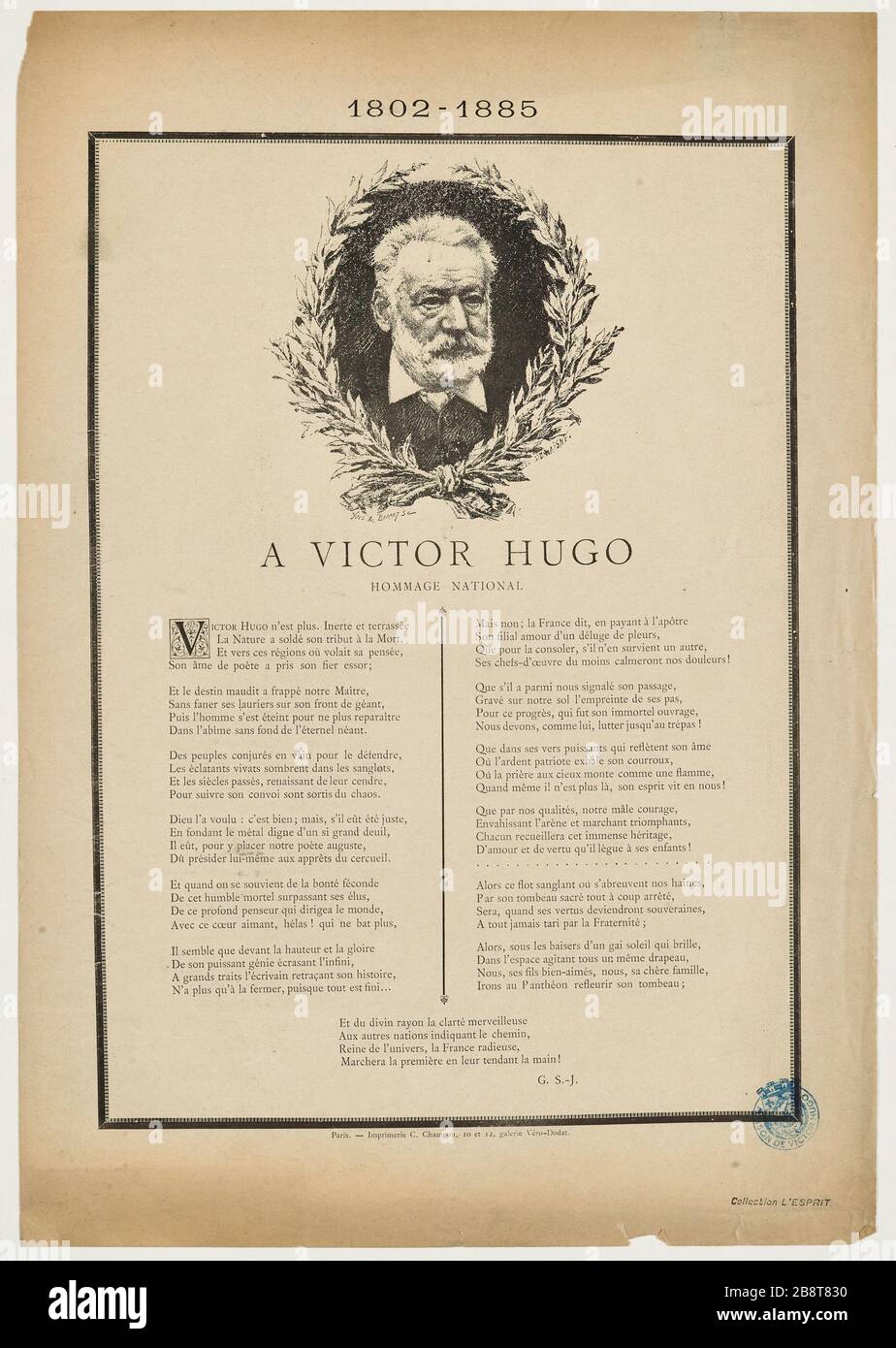 Victor Hugo, nationale Würdigung Stockfoto