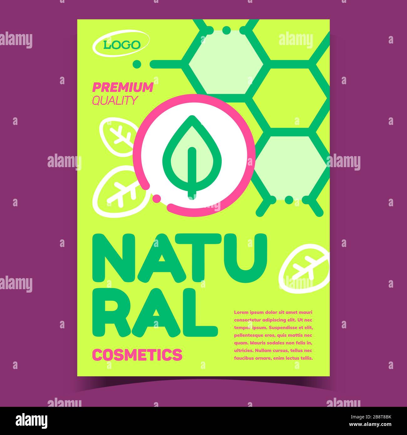Natural Cosmetics Creative Wirbt Für Poster Vector Stock Vektor