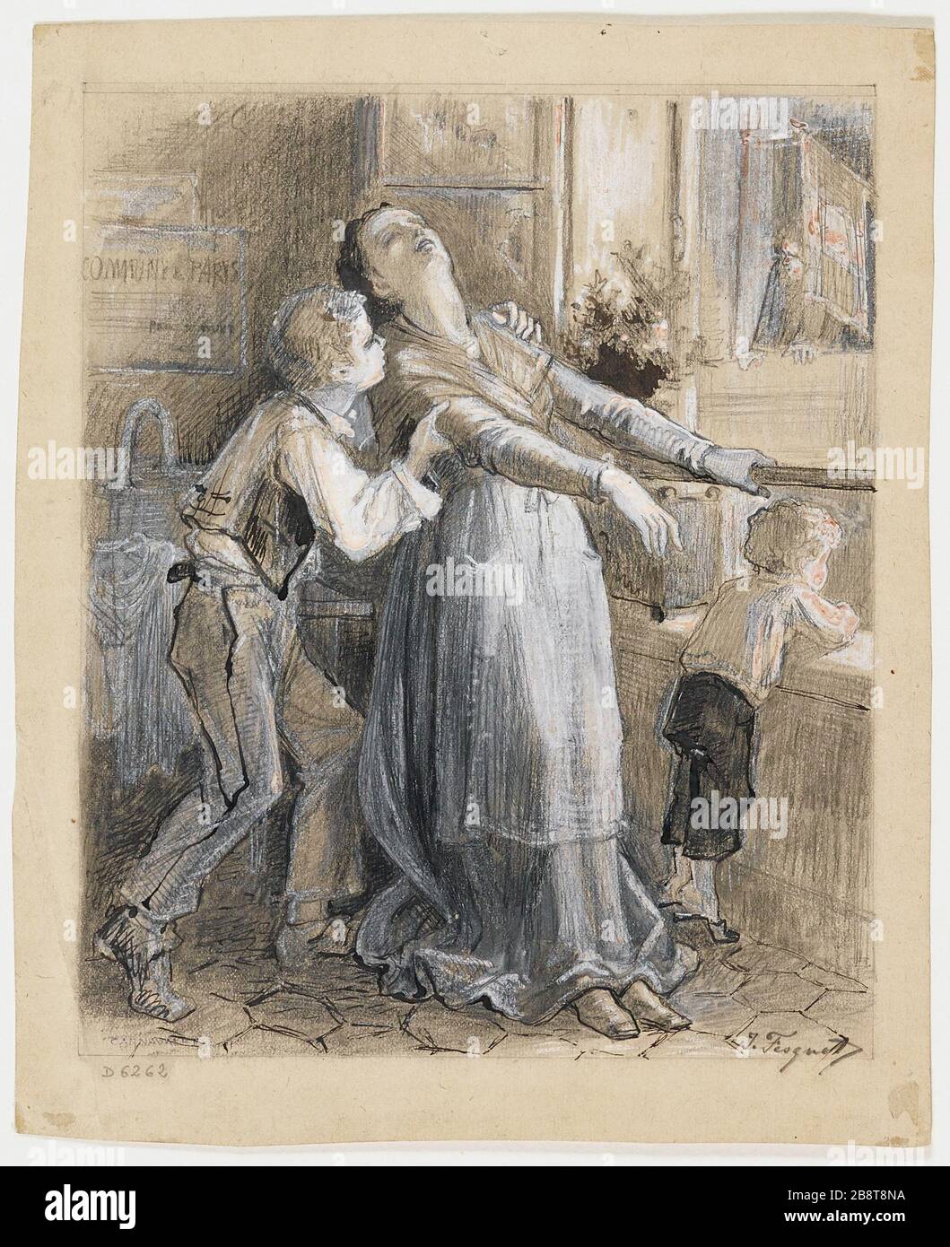 Genre-Szene in einem Gebäude während der Pariser Kommune im Jahr 1871. (Dummy-Titel) Stockfoto