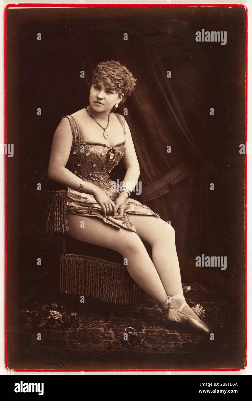 Porträt von Louise Bonnet, Schauspielerin und Tänzerin Photographie Turque. "Portrait de Louise Bonnet, actrice et danseuse". Tirage sur Papier Albuminé. Paris, musée Carnavalet. Stockfoto