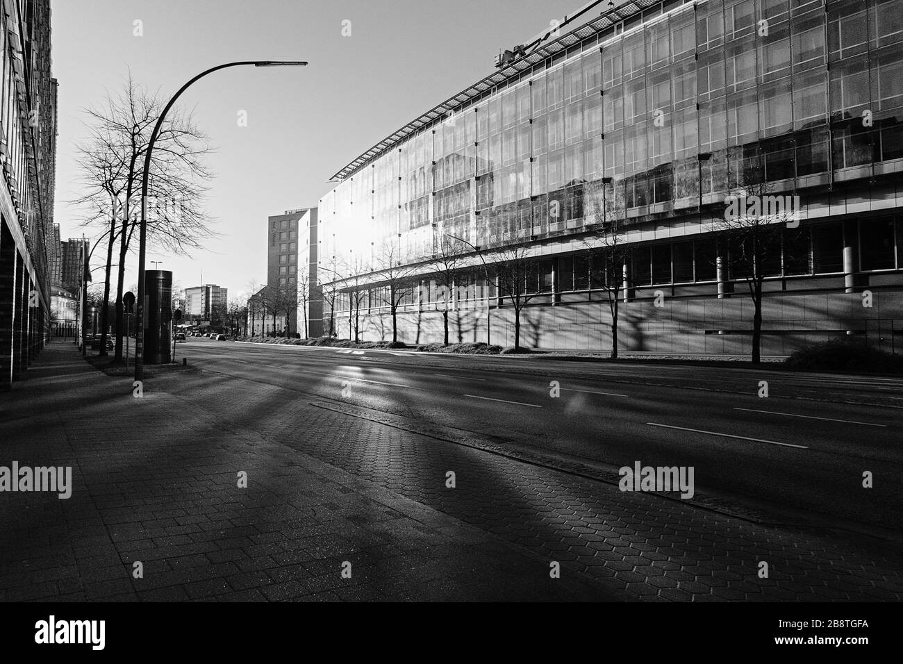 Leeres Hamburg Covid 19 Stockfoto