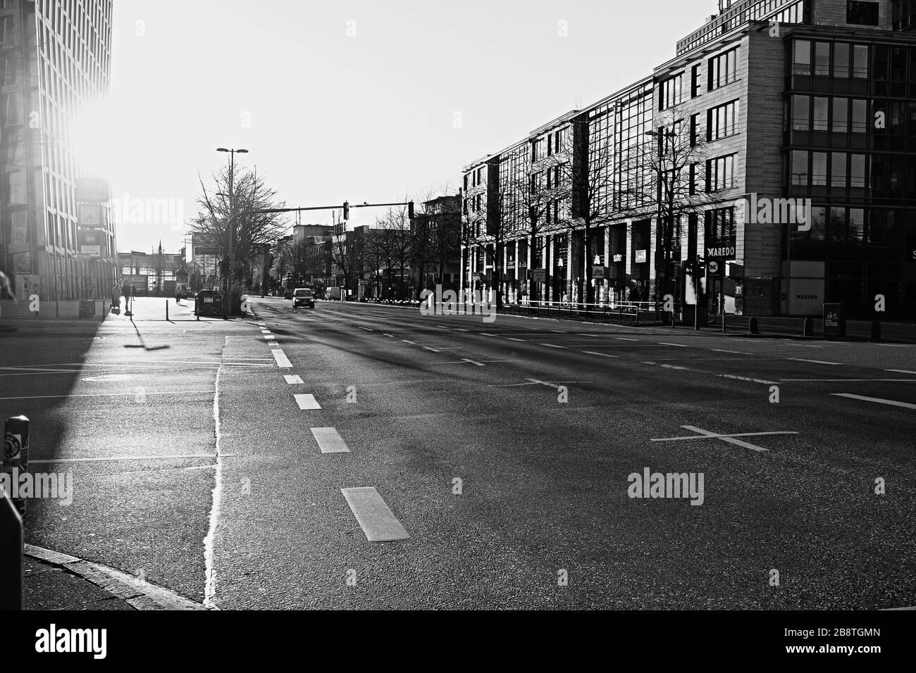 Leeres Hamburg Covid 19 Stockfoto