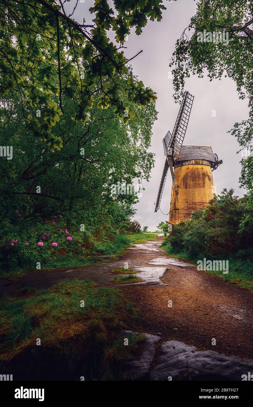 Bidston Windmill, historisches Gebäude aus dem 16. Jahrhundert, Bidston Hill Wirral England Stockfoto