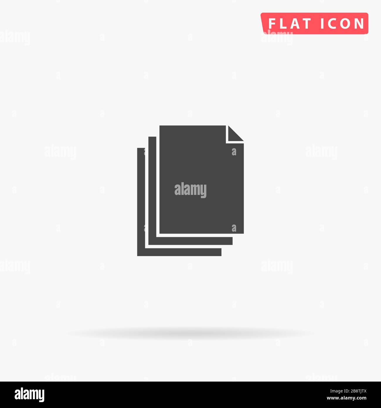 Symbol für flachen Vektor der Stapeldatei. Glyph-Style-Zeichen. Einfaches, handgezeichnetes Illustrationen Symbol für Konzeptinfografiken, Designs Projekte, UI und UX, Website o Stock Vektor