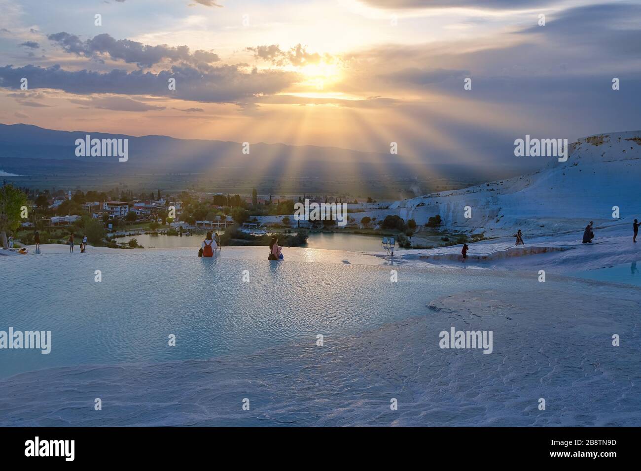 Pamukkale Travertines in Denizli, Türkei. Stockfoto