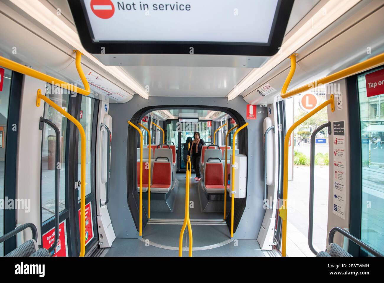 Stadtzentrum von Sydney, Australien. Montag, 23. März 2020. Kaum Passagiere auf der Stadtbahn von Sydney. Wir Danken Martin Berry/Alamy Live News Stockfoto