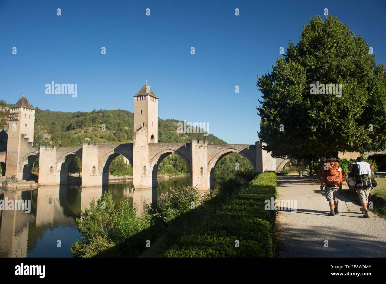 Brücke Valentré, Jakobsweg. Cahors, Òlt, Okzitanien (Lot, Frankreich) Stockfoto