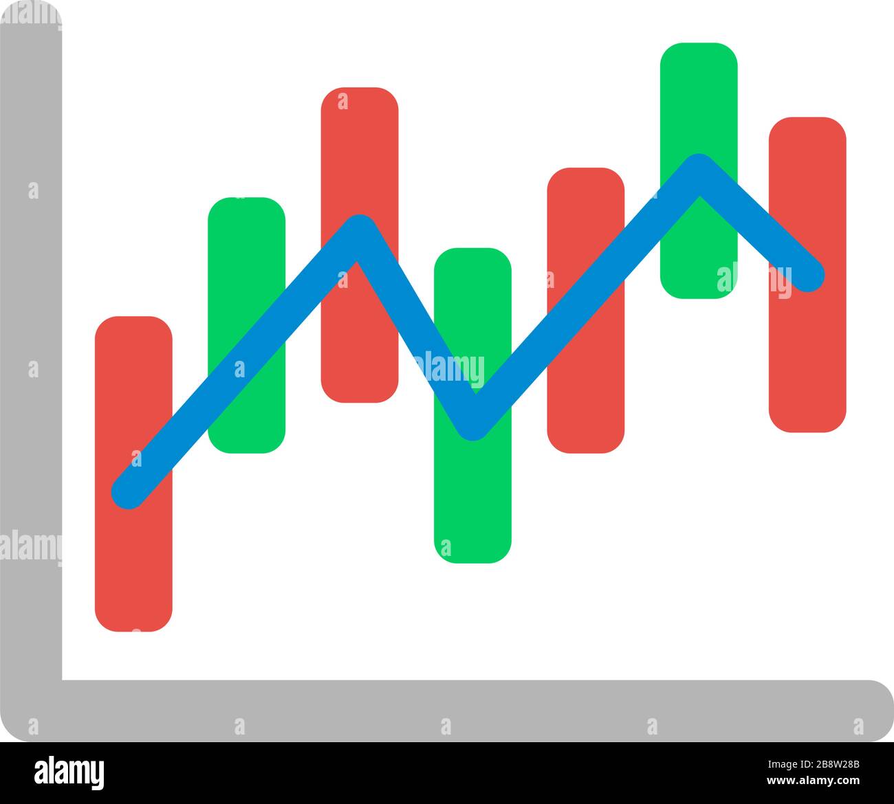 Diagramm der Vektor-Farbe des Kerzenleuchters für Unternehmen - Symbol / Aktienkurs , Wechselkurs, Wirtschaftsindex Stock Vektor
