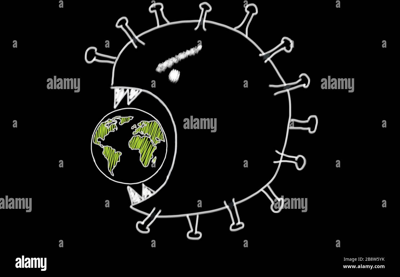 World Coronavirus. Corona-Virus-Attack-Konzept Stockfoto