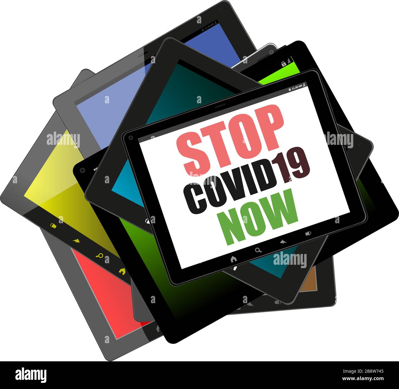 Pandemie stoppt Roman Coronavirus Ausbruch kovid 19 2019-nCoV Symptome Stockfoto