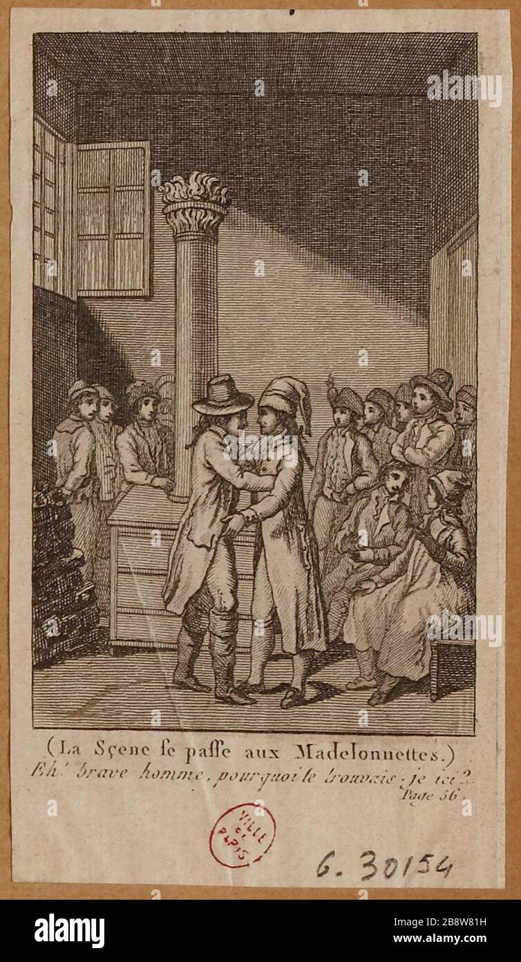 Bühnengefängnis, das während des Terrors an den Madelonnettes vorbeigeht. Stockfoto