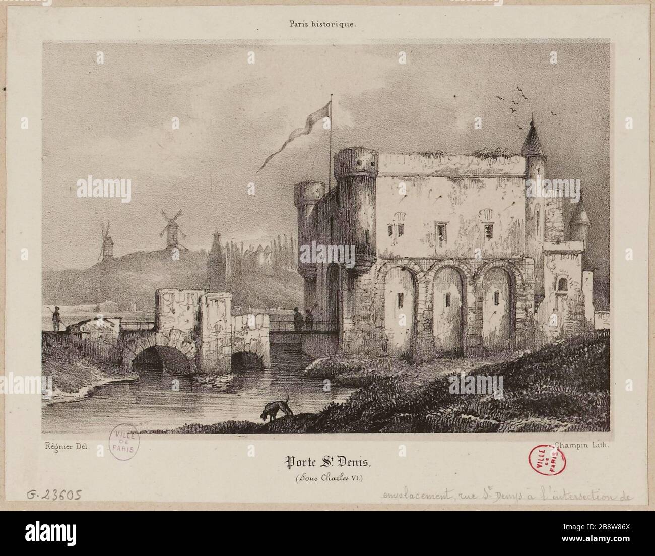 Historisches Paris / Porte St Denis / (unter Karl VI.) Stockfoto