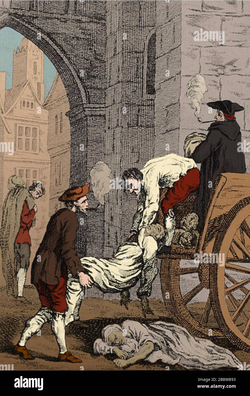GROSSE PLAGE LONDONS 1665. Rauchen wurde als Schutz für Sie gedacht. Stockfoto