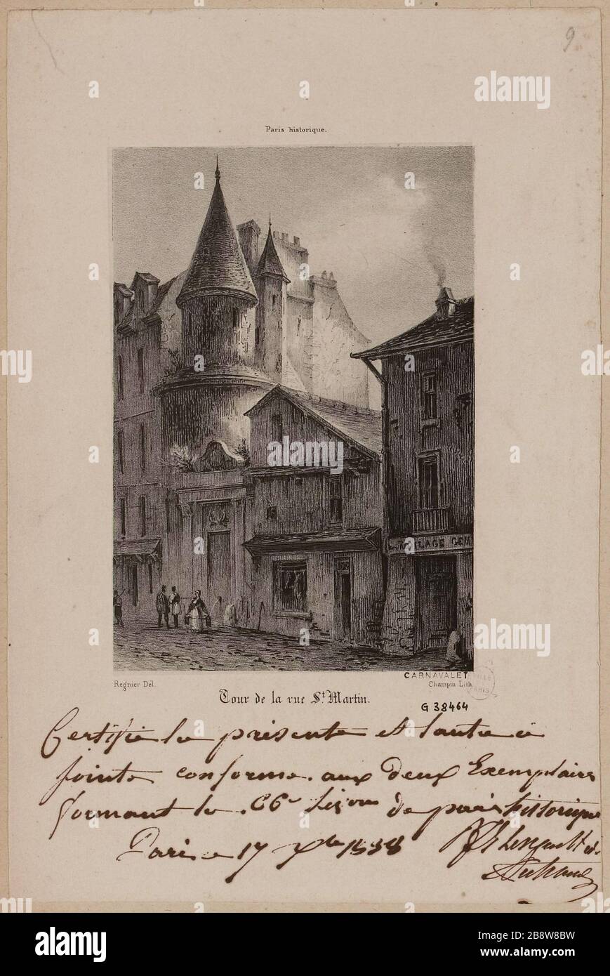 Historisches Paris. Turm von St. Martin. Stockfoto