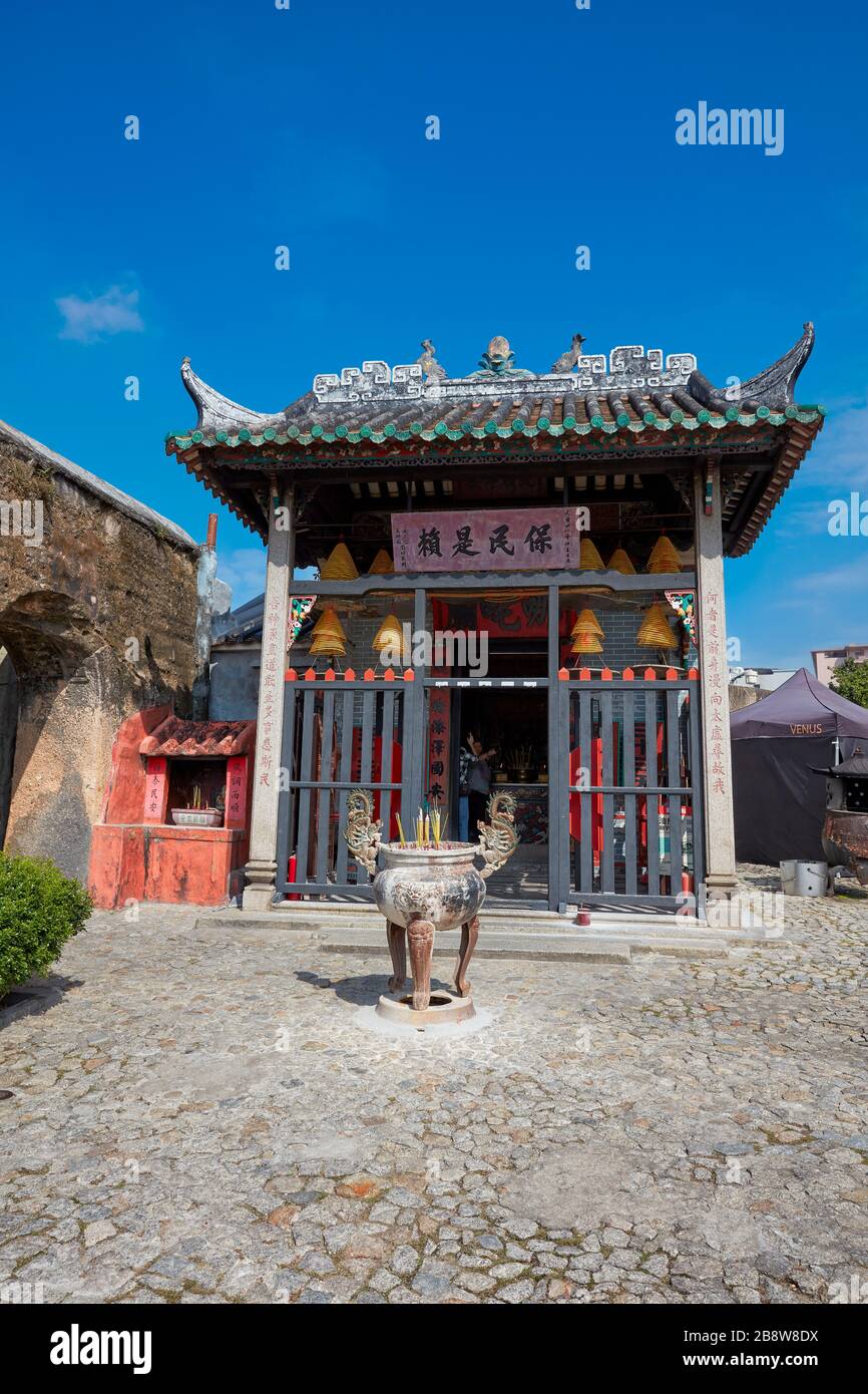 Der Na-Tcha-Tempel, der im Jahre 1888 erbaut wurde und der Anbetung der chinesischen Volksgottheit Na Tcha gewidmet ist. Macau, China. Stockfoto