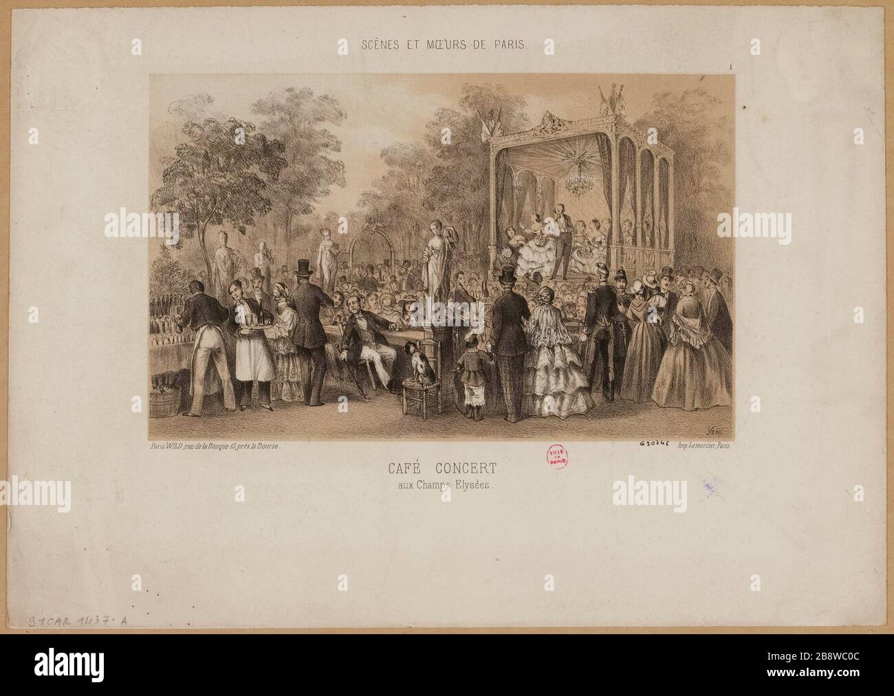 Szenen und Bräuche von Paris. / Café Konzert auf den Champs Elysées Stockfoto