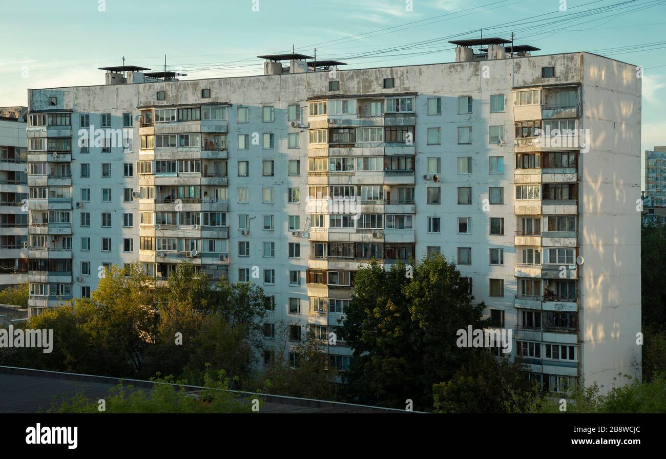 Fertighaus in Moskau, Russland Stockfoto