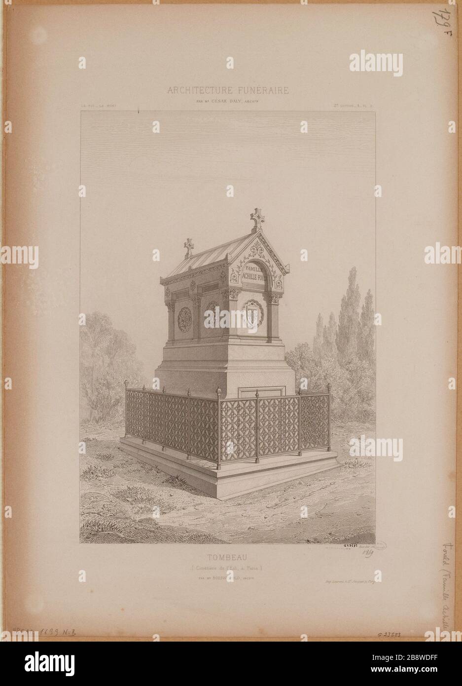 Funeräre Architektur. / Grab / (Ostfriedhof in Paris). Stockfoto