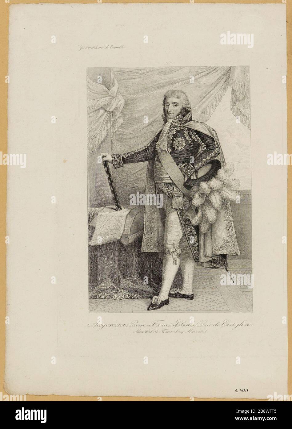 Augereau (Pierre-François-Charles) Herzog von Castiglione/Marschall von Frankreich am 19. Mai, 1804. Stockfoto