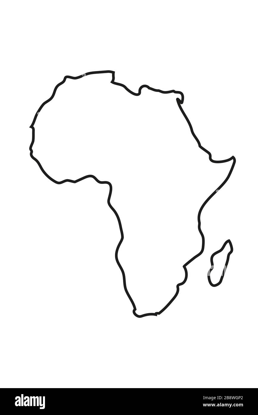 Afrika Kartensymbol. Isoliert auf weißem Hintergrund. Vektorgrafiken. Stock Vektor
