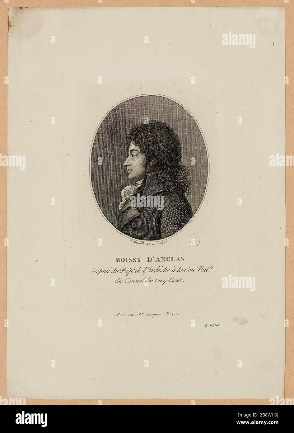 Boissy d'Anglais / Dept. Des Stellvertreters der Ardeche to Con Natle / Rat der fünfhundert Stockfoto