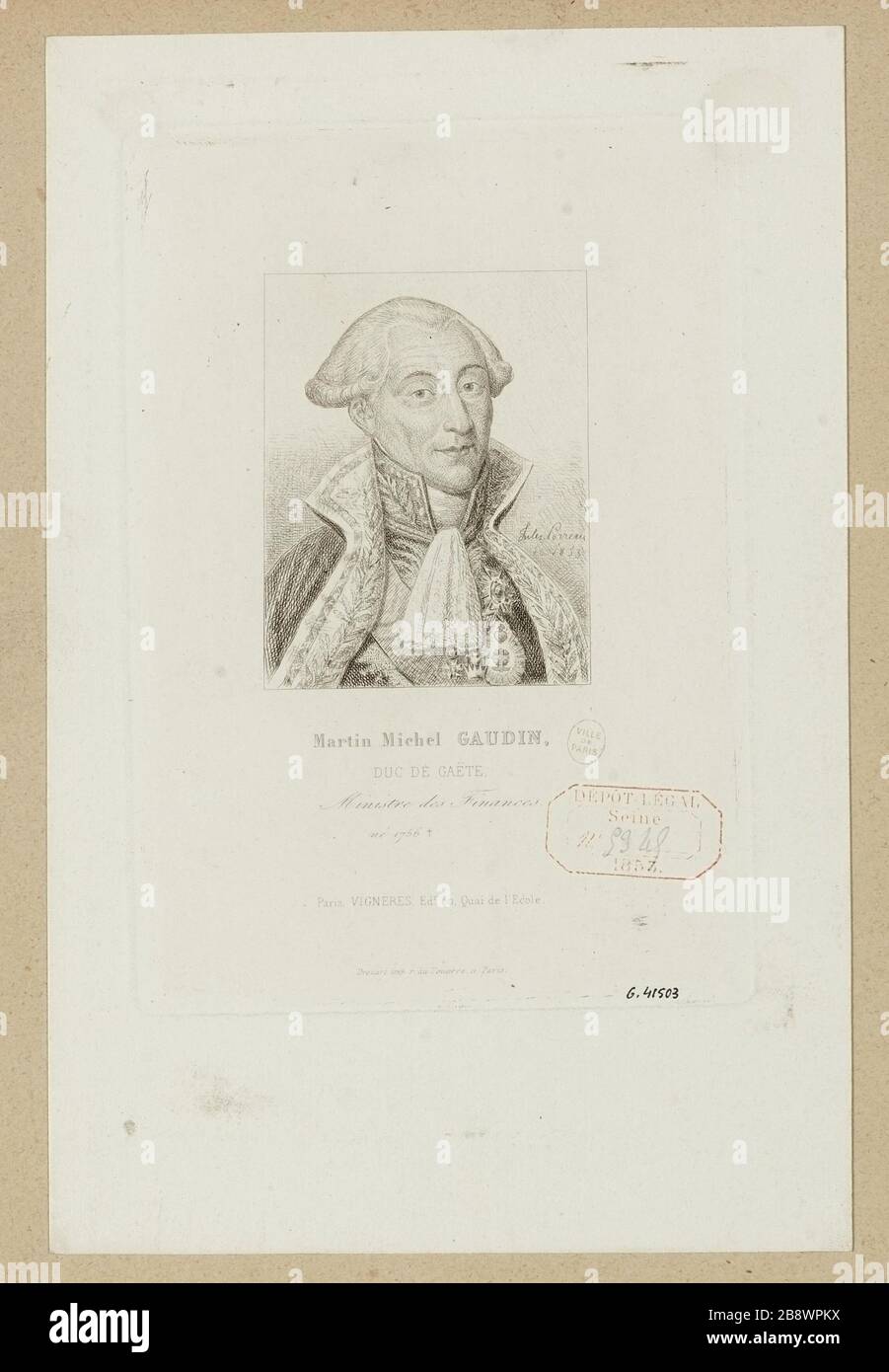 Martin Michel Gaudin / Herzog von Gaete Stockfoto