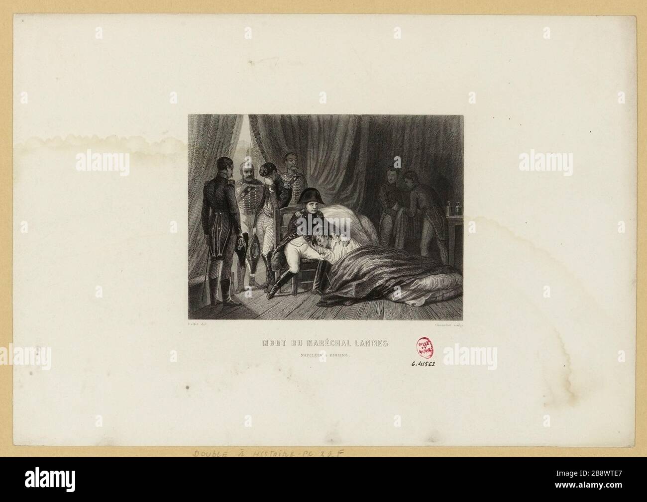 Marschall Lannes Tod / Napoleon bei Essling. Stockfoto