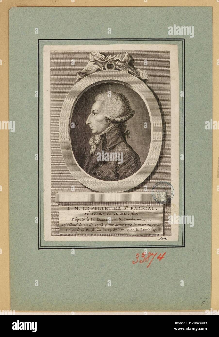 L.M. Die Pelletier St-Fargeau / oder in der 29. Mai 1760 / Euro in der Convention nationale en 1792 Stockfoto